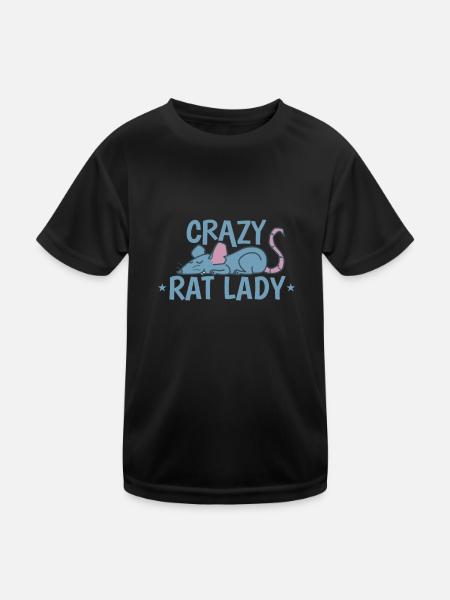 Crazy Rat Lady Rodent Pet - Kids Functional T-Shirt - black - Front