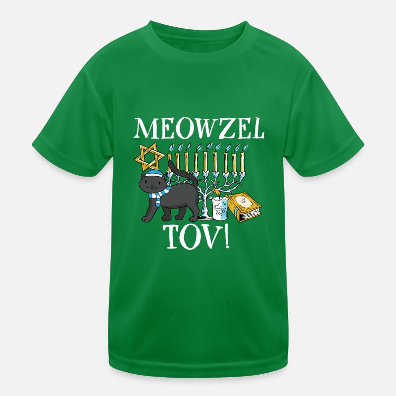 Juif Joyeux Hanoukka Meowzel Tov Chat Maman Papa T-shirt sport Enfant