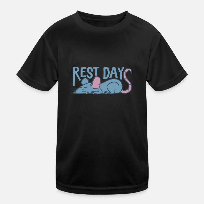 Rest Day Rat Sleeps Nature Rodent Kids Functional T-Shirt