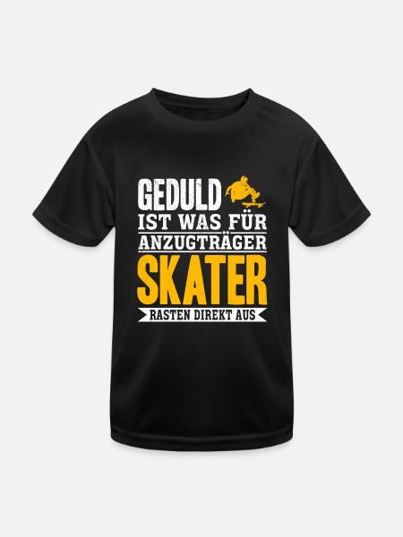Lustige Skateboarder Skateboard Skateboarding Skat - Kinder Funktions-T-Shirt - Schwarz - Vorne