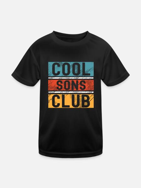 Cool Sons Club Groovy Retro Dad Mom Father's Day - Kids Functional T-Shirt - black - Front