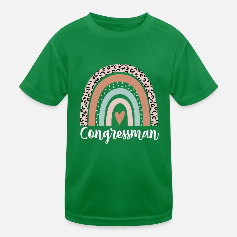 Congressman Rainbow Leopard Funny Congressman Kids Functional T-Shirt