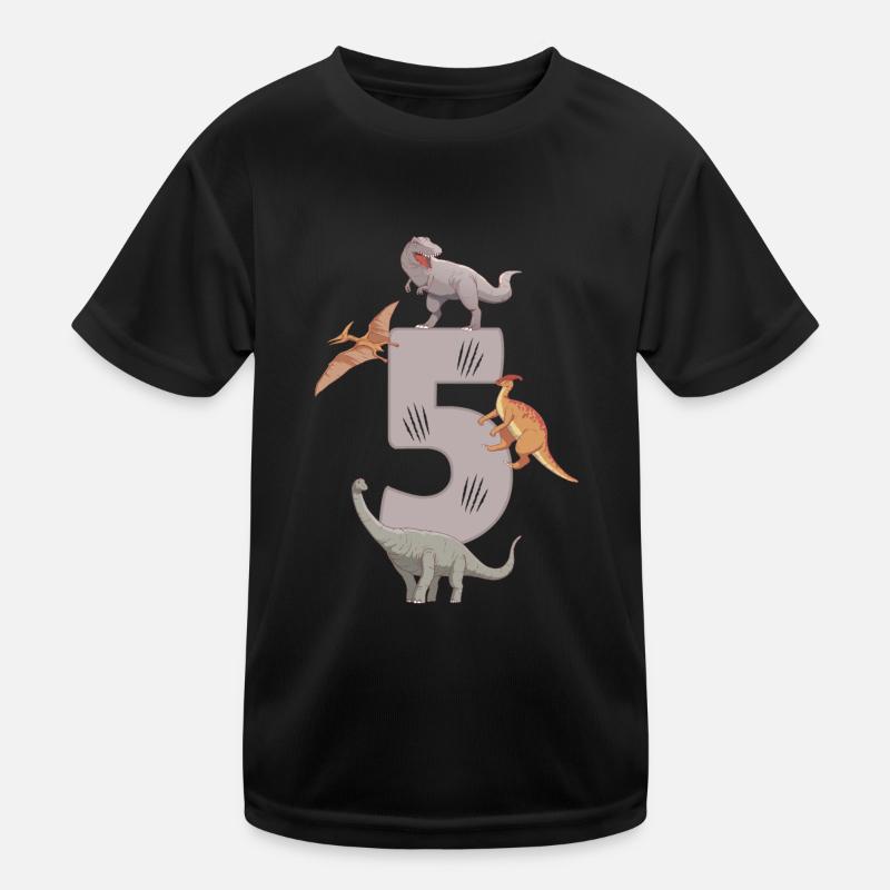 Kinder Geburtstag Dino Design Geburtstag 5 Kinder Funktions-T-Shirt