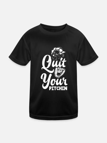 Funny Baseball - Kids Functional T-Shirt - black - Front