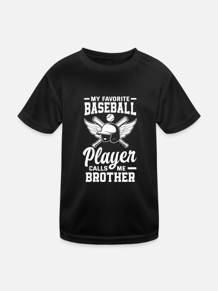 Lustiger Baseball - Kinder Funktions-T-Shirt - Schwarz - Vorne