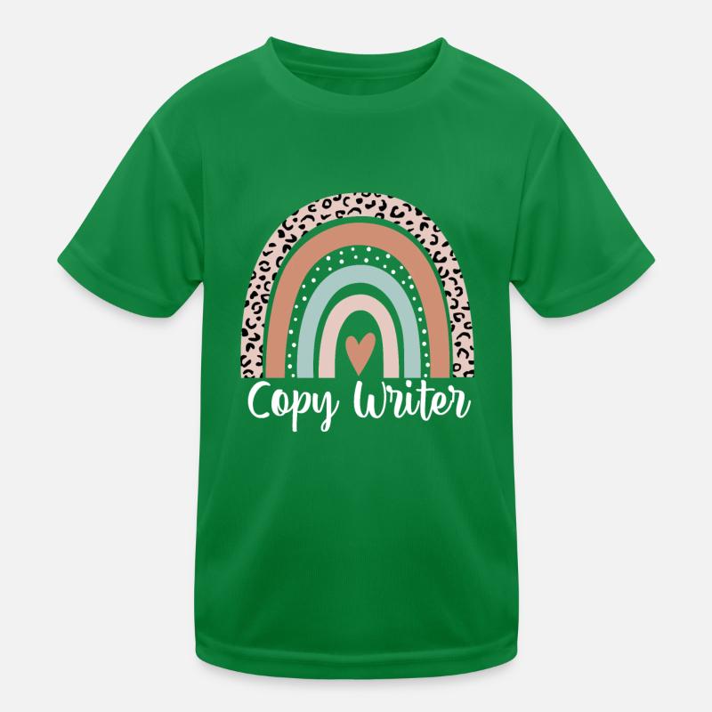 Copy Writer Rainbow Leopard Funny Copy Writer Kids Functional T-Shirt