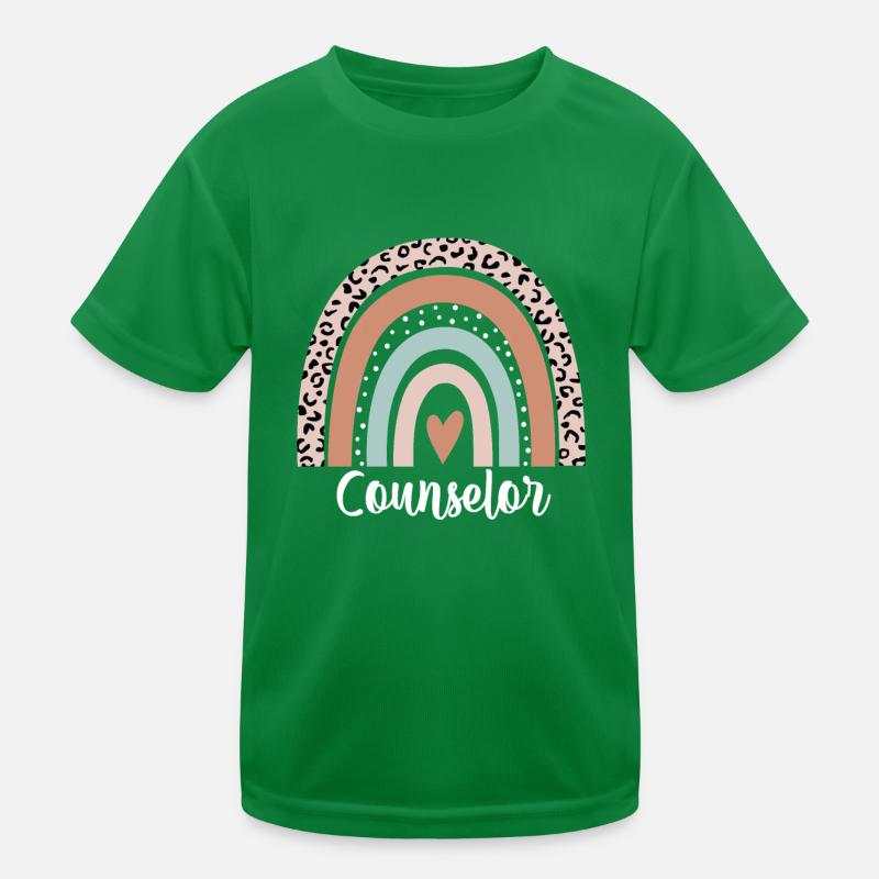 Counselor Rainbow Leopard Funny Counselor Kids Functional T-Shirt