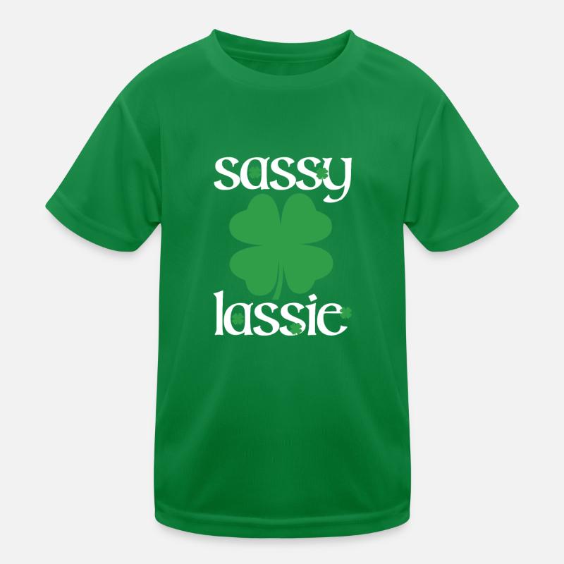 Sassy Lassie Irisches Erbe Irland Kleeblatt Kinder Funktions-T-Shirt