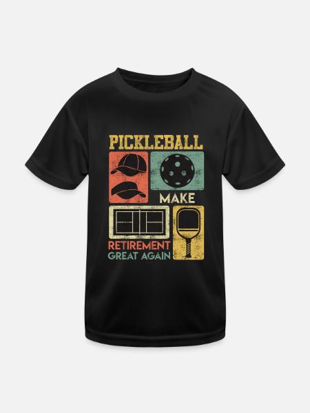 Pickleball Make Retirement Great Again Rentner - Kinder Funktions-T-Shirt - Schwarz - Vorne