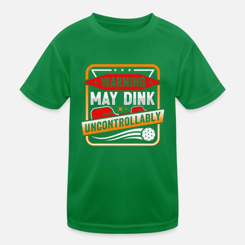 Warning May Dink Uncontrollably Pickleball Spruch Kinder Funktions-T-Shirt