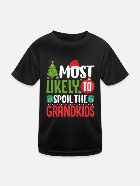 Le plus susceptible de gâter les petits-enfants drôle - T-shirt sport Enfant - noir - Devant