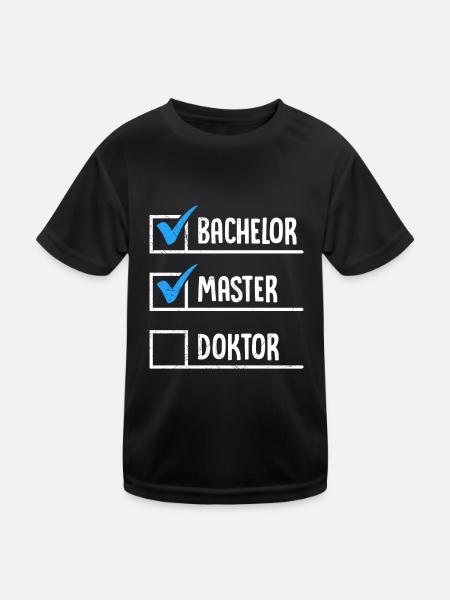 Bachelor Master Doktor Masterabschluss Bestanden - Kinder Funktions-T-Shirt - Schwarz - Vorne