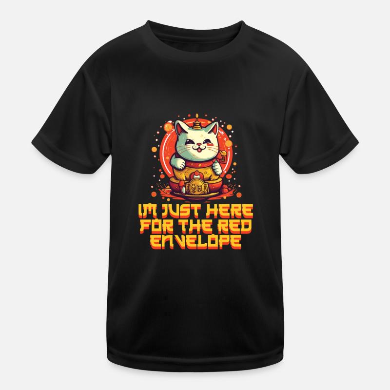 Chinese New Year Lucky Cat Im Just Here For The Kinder Funktions-T-Shirt