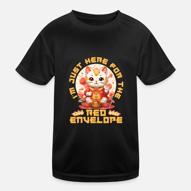 Chinese New Year Lucky Cat Im Just Here For The Kinder Funktions-T-Shirt