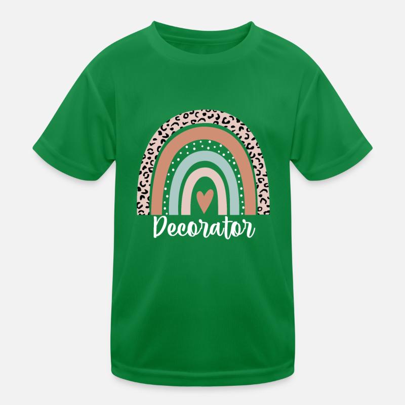 Decorator Rainbow Leopard Funny Decorator Kids Functional T-Shirt