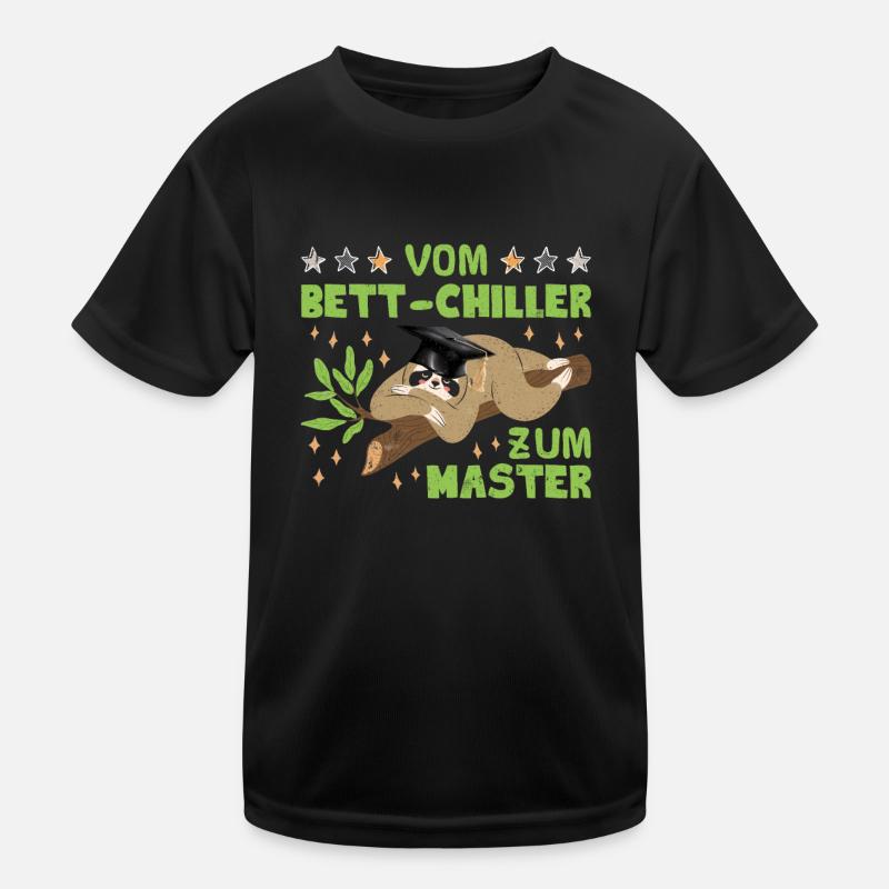 Masterarbeit Geschafft Vom Bett-Chiller zum Master - Kinder Funktions-T-Shirt - Schwarz