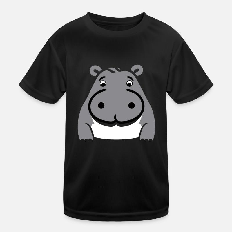 Liebe Kleines Nilpferd - Kinder Funktions-T-Shirt - Schwarz