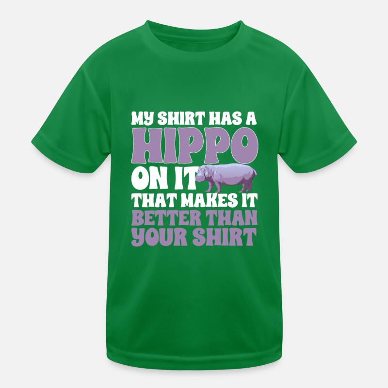 Flusspferd Nilpferd Kinder Funktions-T-Shirt