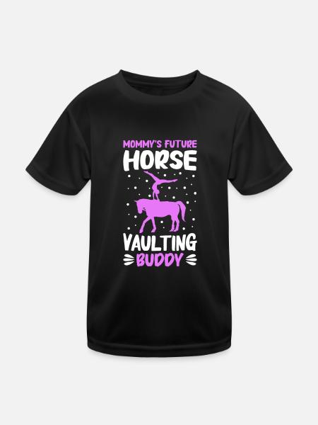 Voltige, Equitation, Dressage - T-shirt sport Enfant - noir - Devant