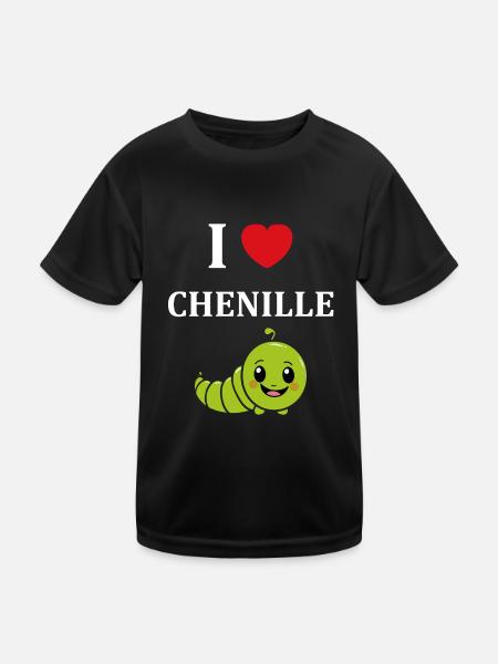 Chenilles insecte Amour petite chenille - T-shirt sport Enfant - noir - Devant