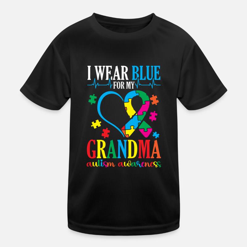 "I'm wearing blue for my grandma" support them Kids Functional T-Shirt