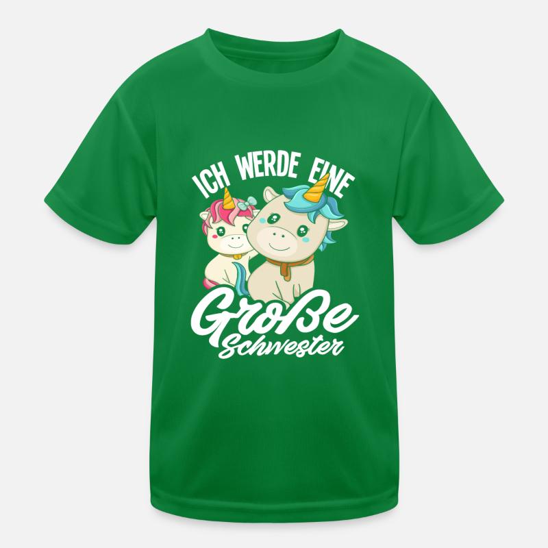 Ich werde große Schwester Einhörner Geschenkidee Kinder Funktions-T-Shirt