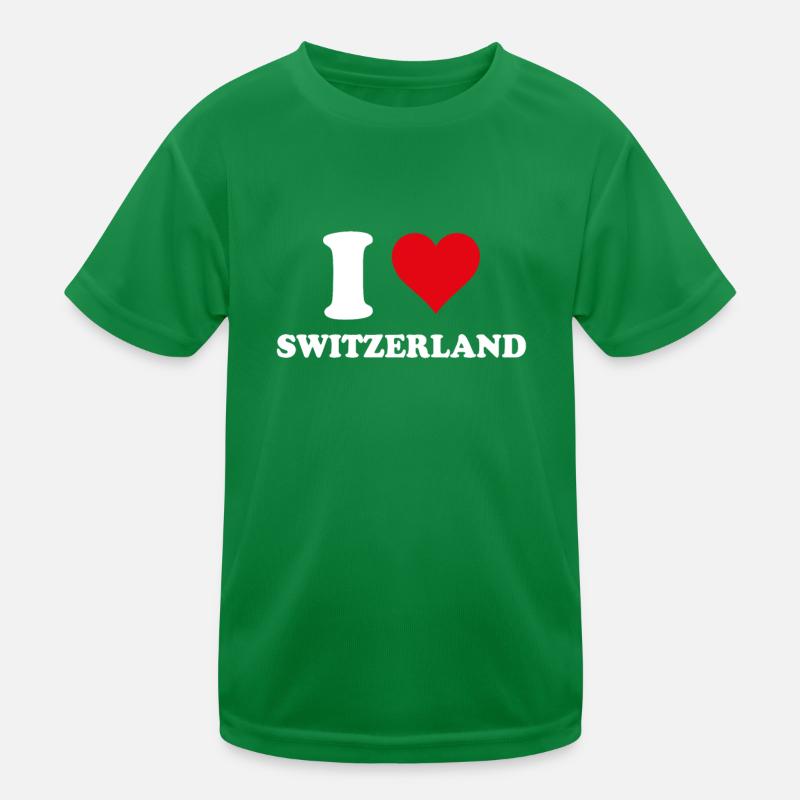 Ich liebe Schweiz Herz Schweizer Geschenk Kinder Funktions-T-Shirt
