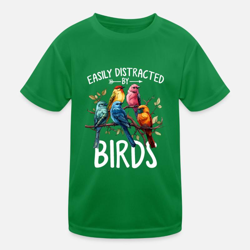 Facilement distrait par les oiseaux Oiseau drôle d’observation des oiseaux T-shirt sport Enfant