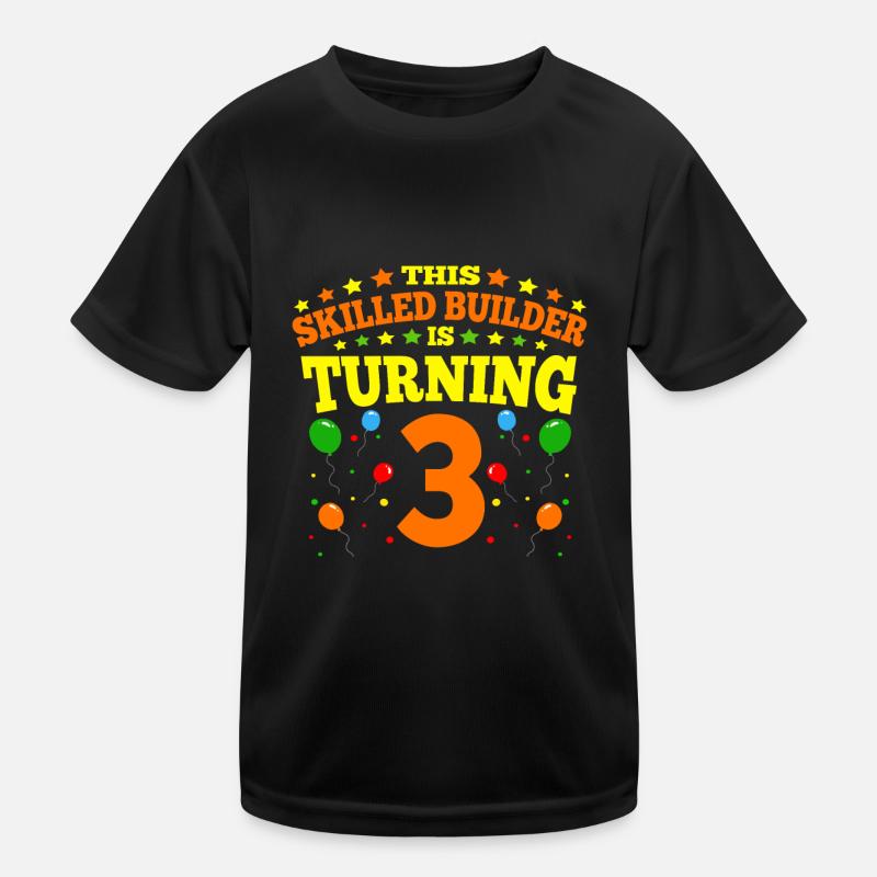 3ème anniversaire garçon brique constructeur 3 ans cadeaux T-shirt sport Enfant
