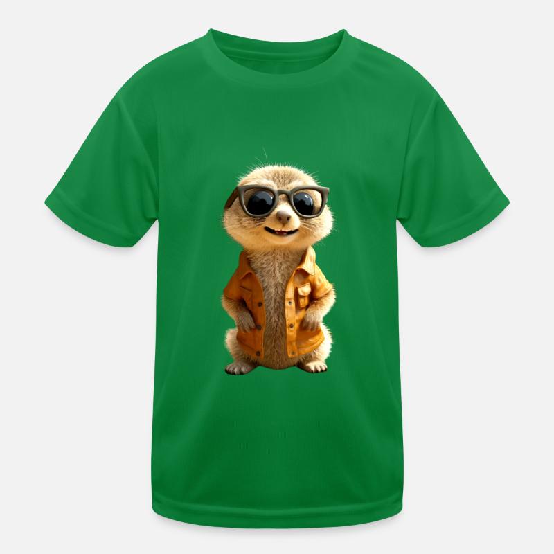Erdmännchen Sonnenbrille Süßes Surikate Liebhaber Kinder Funktions-T-Shirt