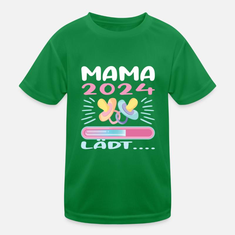 Mama 2024 werdende Mutter Schwangerschaft Kinder Funktions-T-Shirt