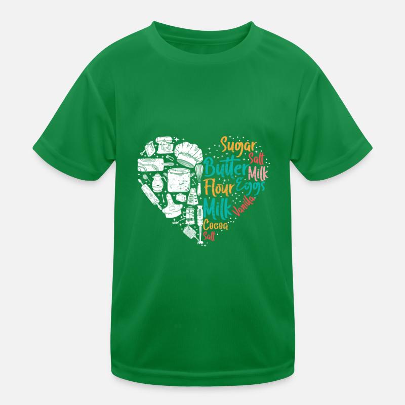 Backliebhaber Herz Backen Leidenschaft Backfans Kinder Funktions-T-Shirt