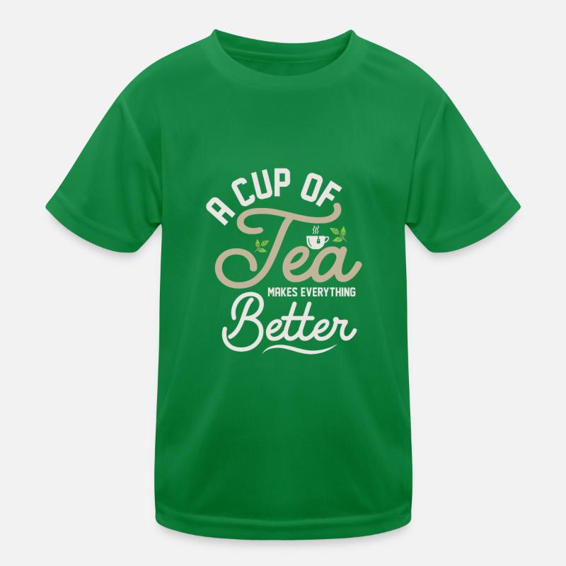 A Cup Of Tea Makes Everything Better Tea Bag Tea D Kinder Funktions-T-Shirt