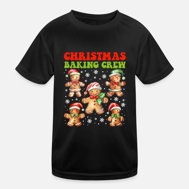 Christmas Baking Fans Christmas Baking Crew Kids Functional T-Shirt