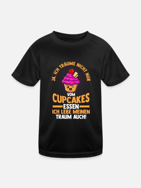 Backen Cupcakes - Kinder Funktions-T-Shirt - Schwarz - Vorne