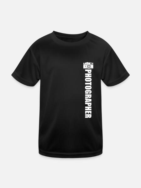 Landscape Photographer, Camera, Nature Photographer - Kids Functional T-Shirt - black - Front