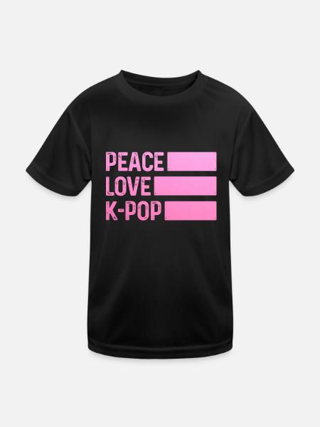 K-Pop-Fan Geschenk Koreanische Popmusik - Kinder Funktions-T-Shirt - Schwarz - Vorne