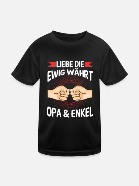 Großvater Opa und Enkel - Kinder Funktions-T-Shirt - Schwarz - Vorne