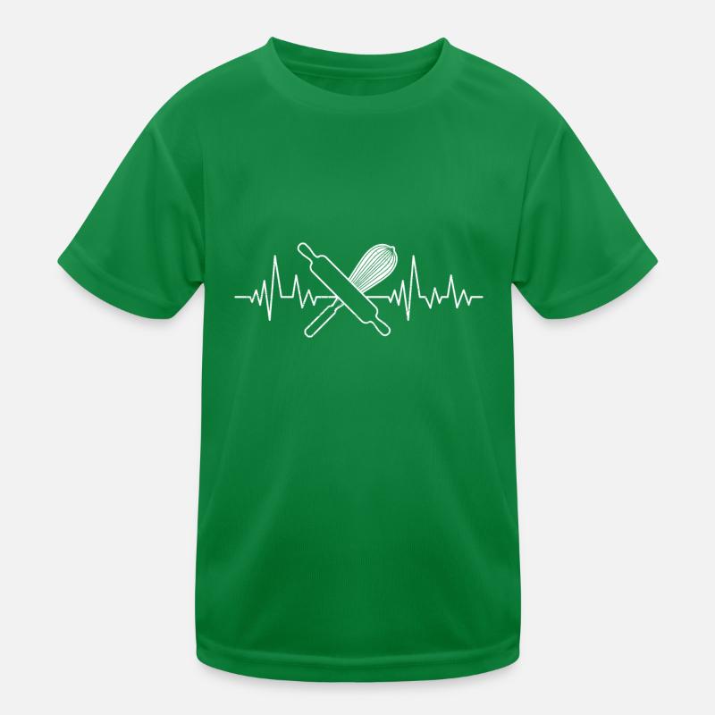 Backliebhaber Herzschlag EKG Backfans Bäckerei Kinder Funktions-T-Shirt