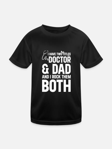 J’ai deux titres Docteur et Papa - Docteur Papa - T-shirt sport Enfant - noir - Devant