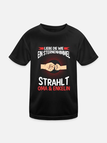 Oma Großmutter und Enkelin - Kinder Funktions-T-Shirt - Schwarz - Vorne