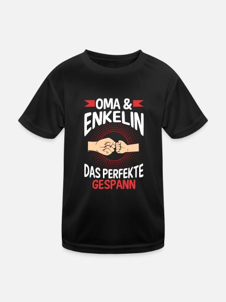 Oma Großmutter und Enkelin - Kinder Funktions-T-Shirt - Schwarz - Vorne