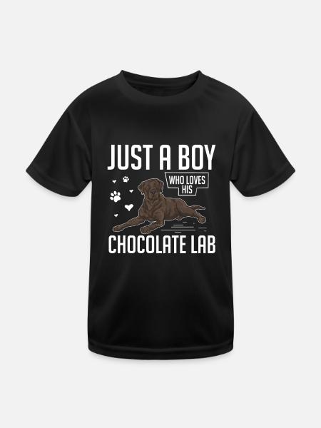 Chocolate Labrador Retriever Hund - Kinder Funktions-T-Shirt - Schwarz - Vorne