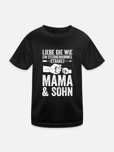 Mutter Muttertag Mama und Sohn - Kinder Funktions-T-Shirt - Schwarz - Vorne