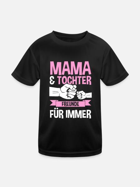 Mutter Muttertag Mama und Tochter - Kinder Funktions-T-Shirt - Schwarz - Vorne