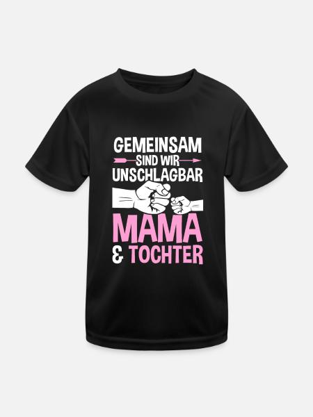 Mutter Muttertag Mama und Tochter - Kinder Funktions-T-Shirt - Schwarz - Vorne