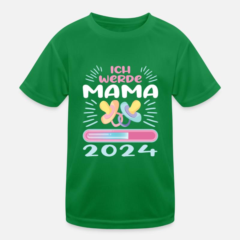 Mama 2024 werdende Mutter Schwangerschaft Kinder Funktions-T-Shirt