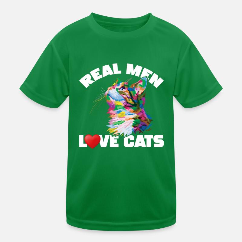 Les vrais hommes aiment les chats T-shirt sport Enfant