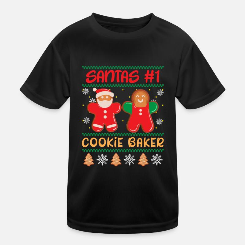 Santa's Number 1 Cookie Baker Christmas Kids Functional T-Shirt