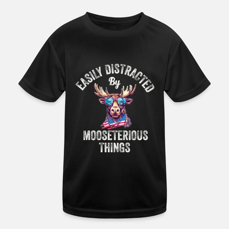 Leicht Abgelenkter Lustiger Elch-elch Kinder Funktions-T-Shirt